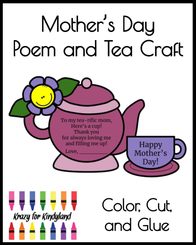 Mother’s Day Craft for Kids Tea and Poem
