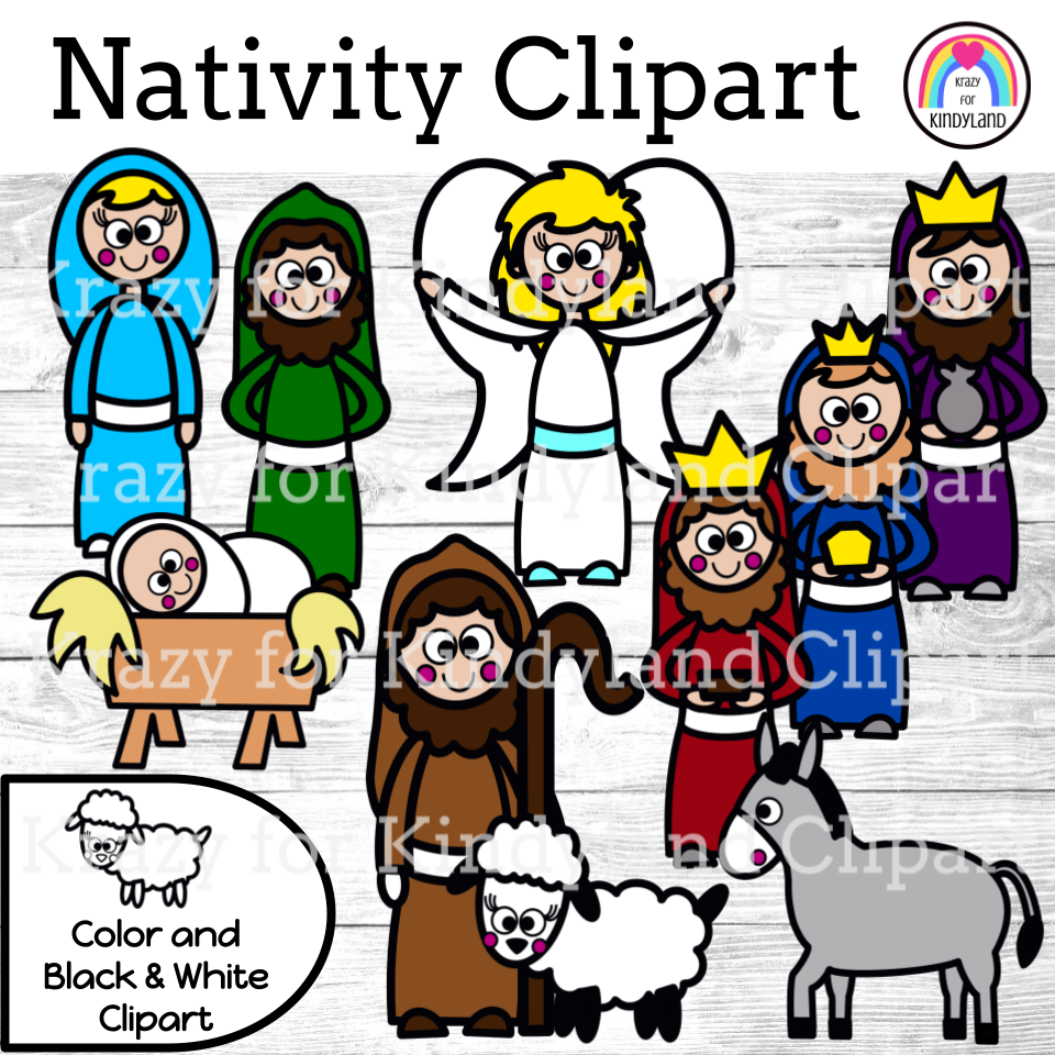 merry christmas nativity clip art