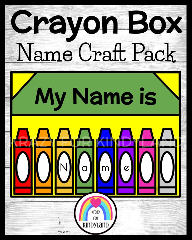 Crayon Box, Crayons Craft, Name Activity: Back to School Kindergarten ...