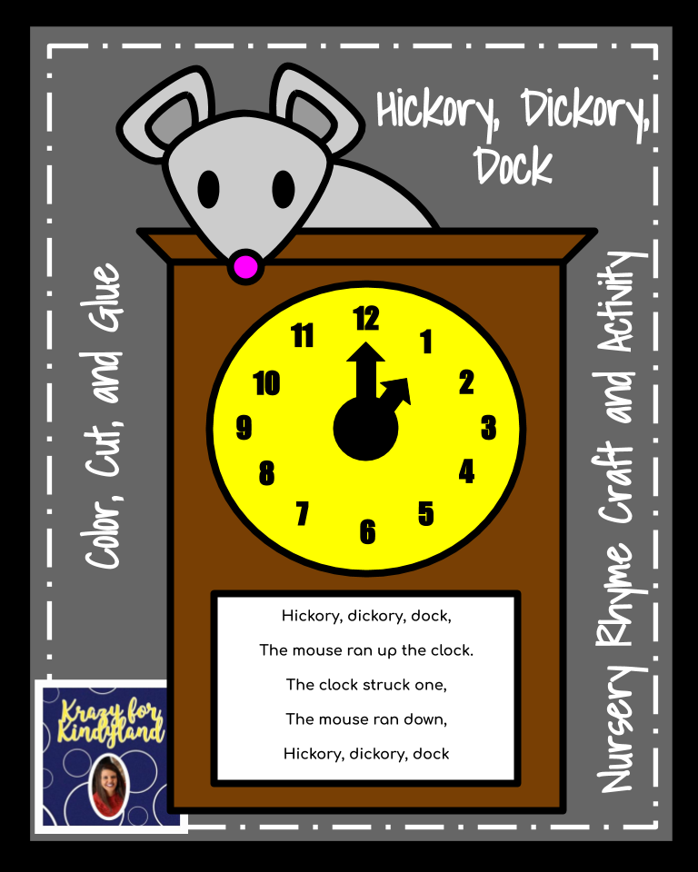 Hickory Dickory Dock Nursery Rhyme Craft With Letter Hunt Literacy Activity